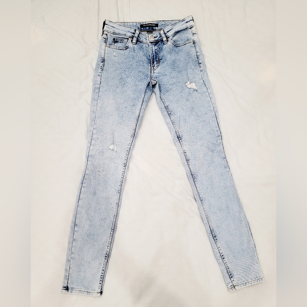 Calvin Klein Mid Rise Skinny Distressed Jeans